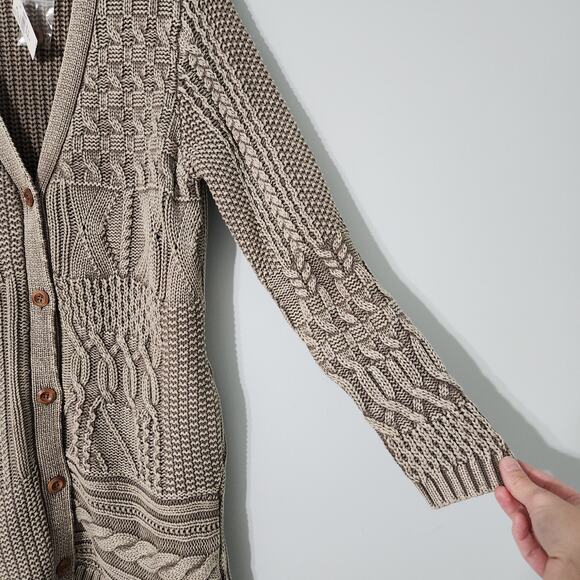 NEW Coldwater Creek Vintage Wash Mixed Pattern Knit Cardigan Sweater, S - Picture 4 of 10